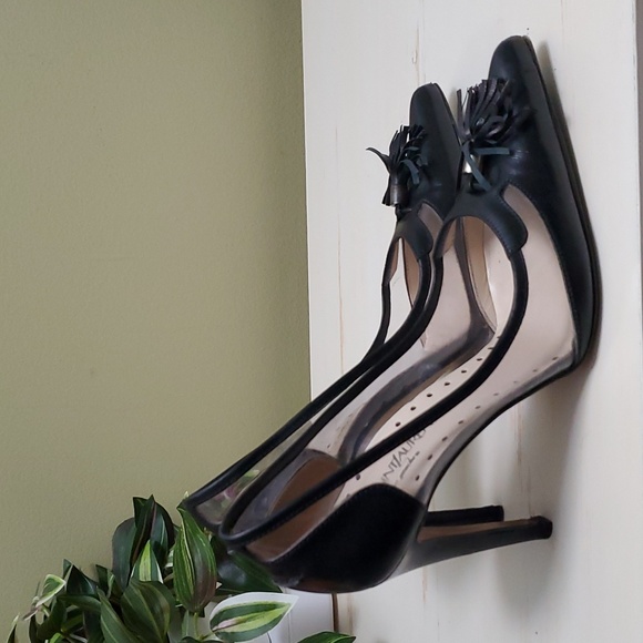 Yves Saint Laurent | Rive Gauche Black Leather Pumps With Tassels Sz 38 - Picture 6 of 13